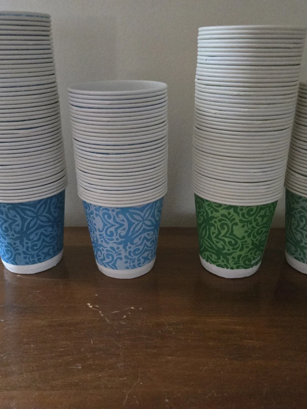 Vintage Dixie Bathroom Cups Green & Blue 3 Oz. 152 Total